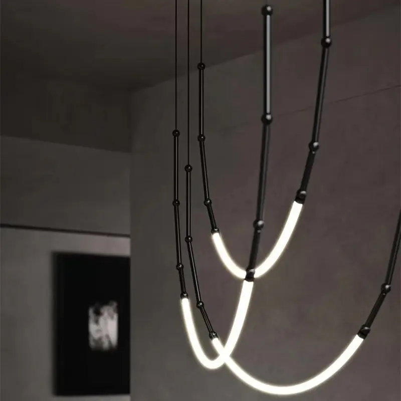Sculptural Arc Linear Chandelier light zone