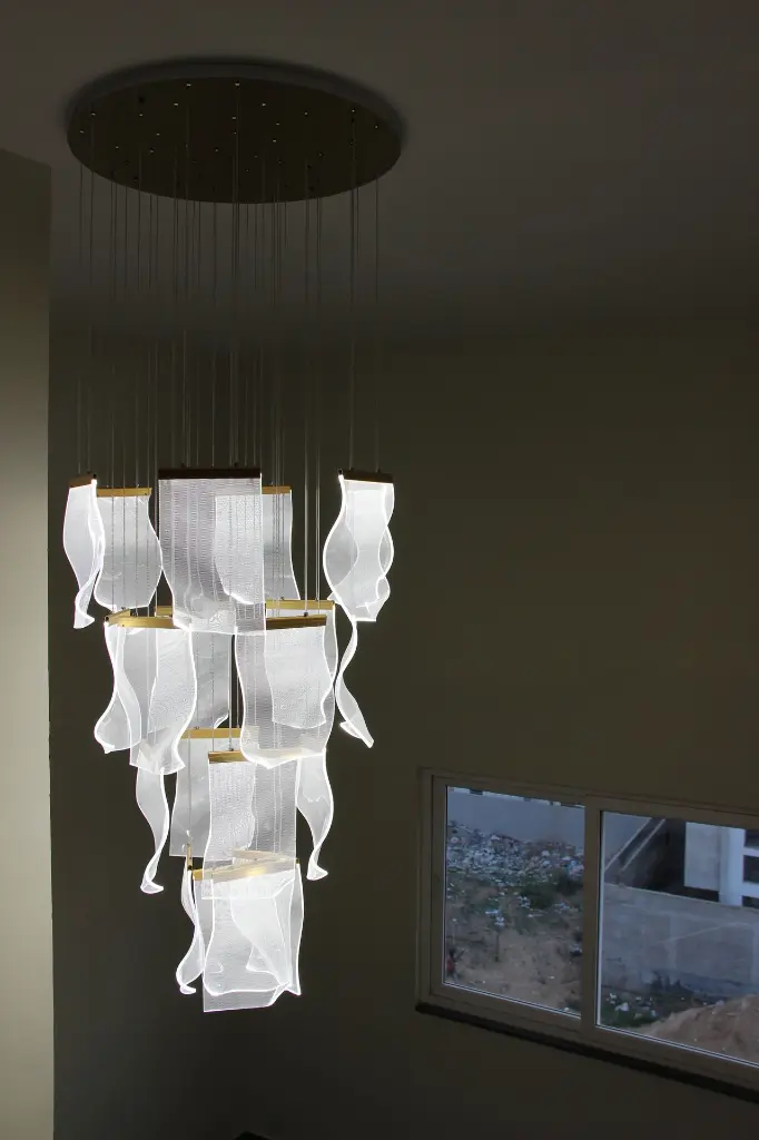 Sculpture glass chandelier