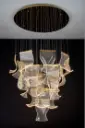 Sculptural glass chandelier