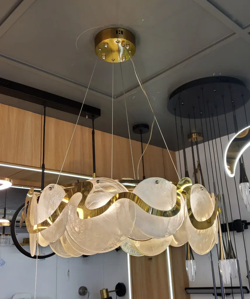 blush chandelier