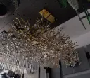 Rectangular Golden Bloom Crystal Chandelier light zone