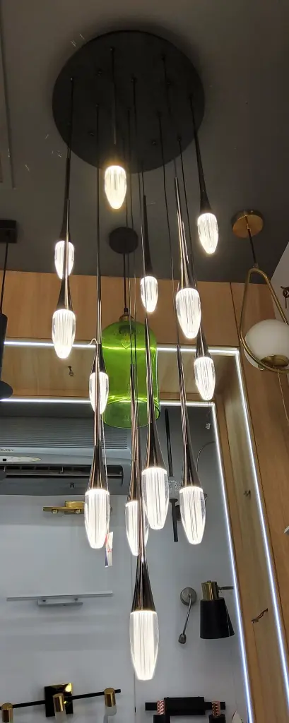 Clarion double height chandelier light zone