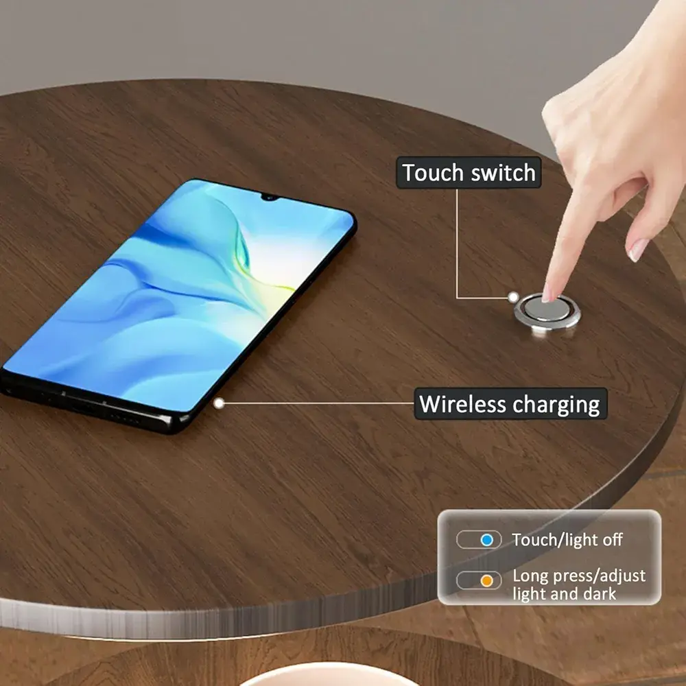 Frostle Floor Table with Wireless Charging Light Zone