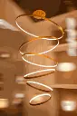 Floating orbit double height chandelier light zone