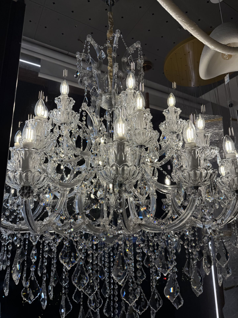 Crystal Luxe Iris 32 Double Height Chandelier Light Zone