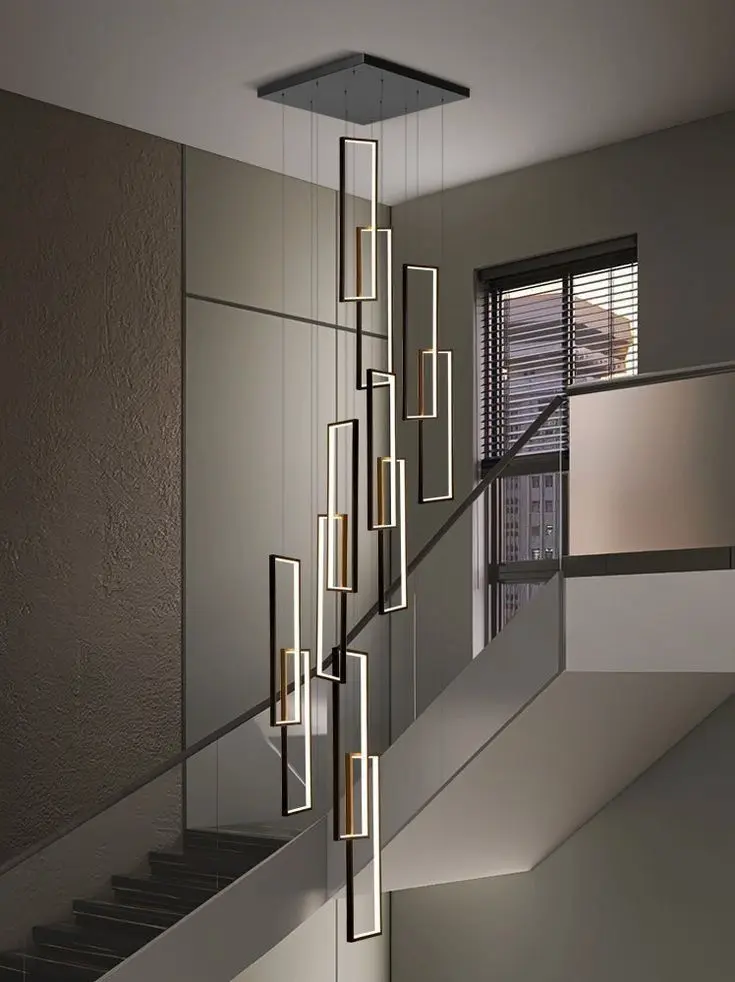 Modern Geometric Cascade Chandelier