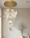 Sculptural Double Height Chandelier 