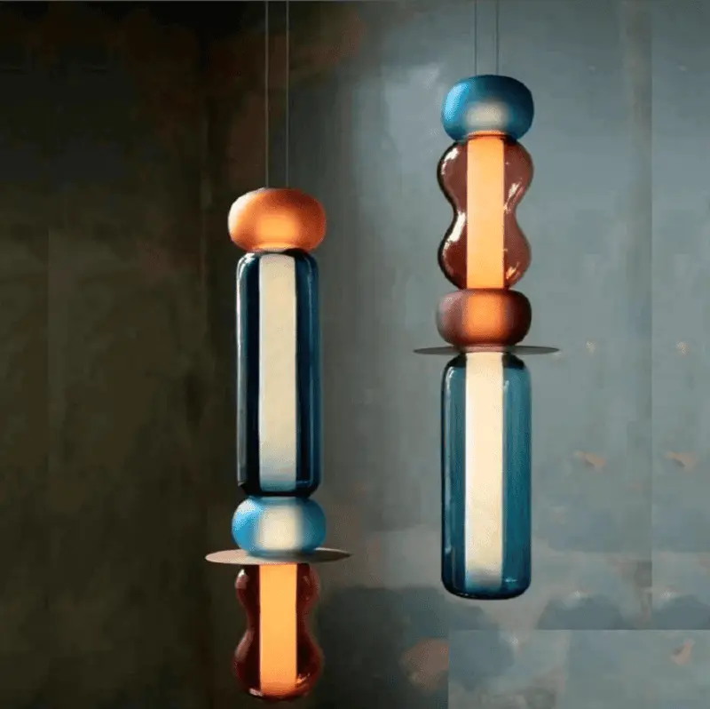 Colourful Stacked Glass Pendant