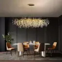 Rectangular Golden Bloom Crystal Chandelier