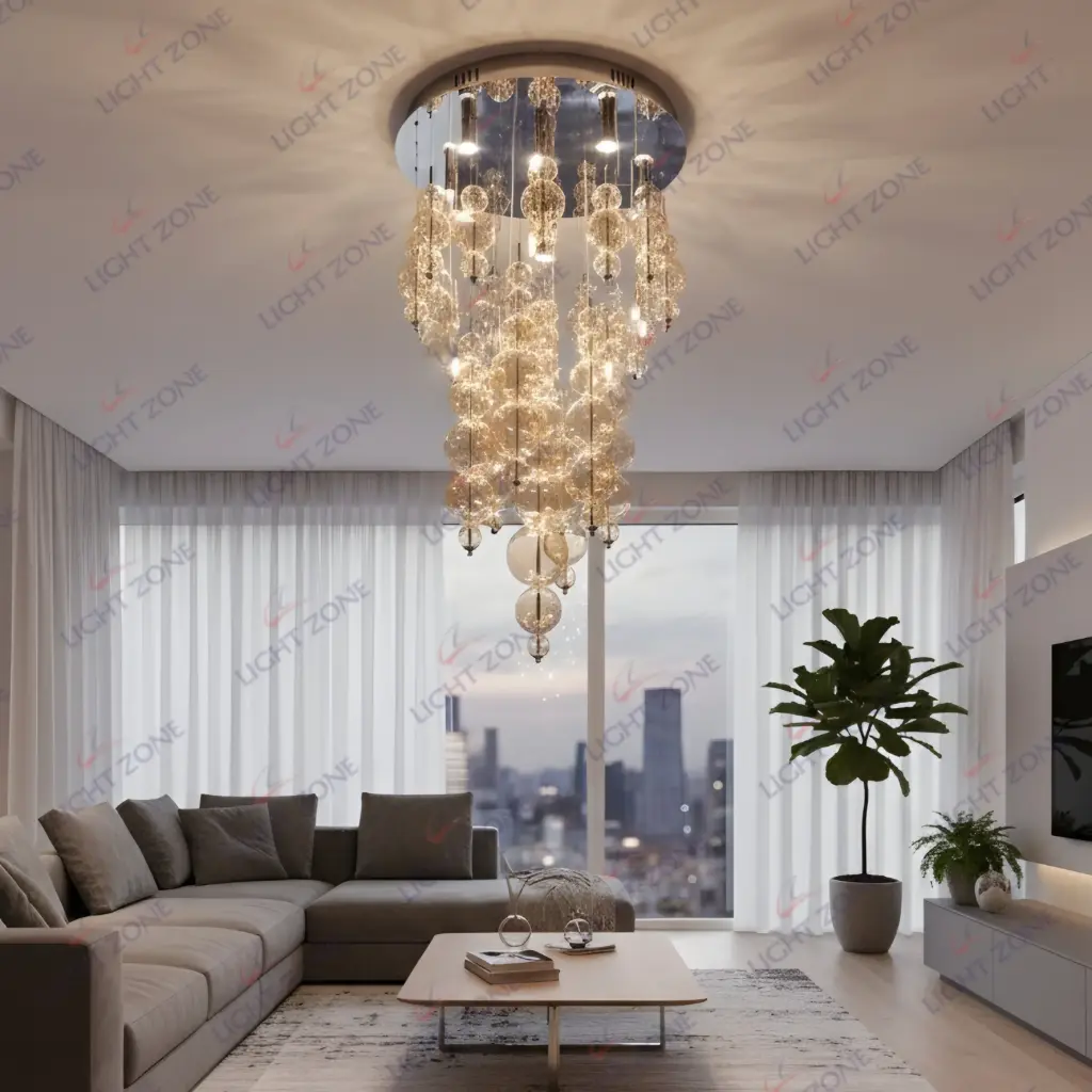 Blow Double Height Chandelier 