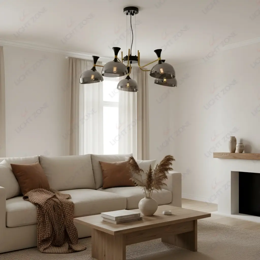 Vintage Smoke Black Chandelier