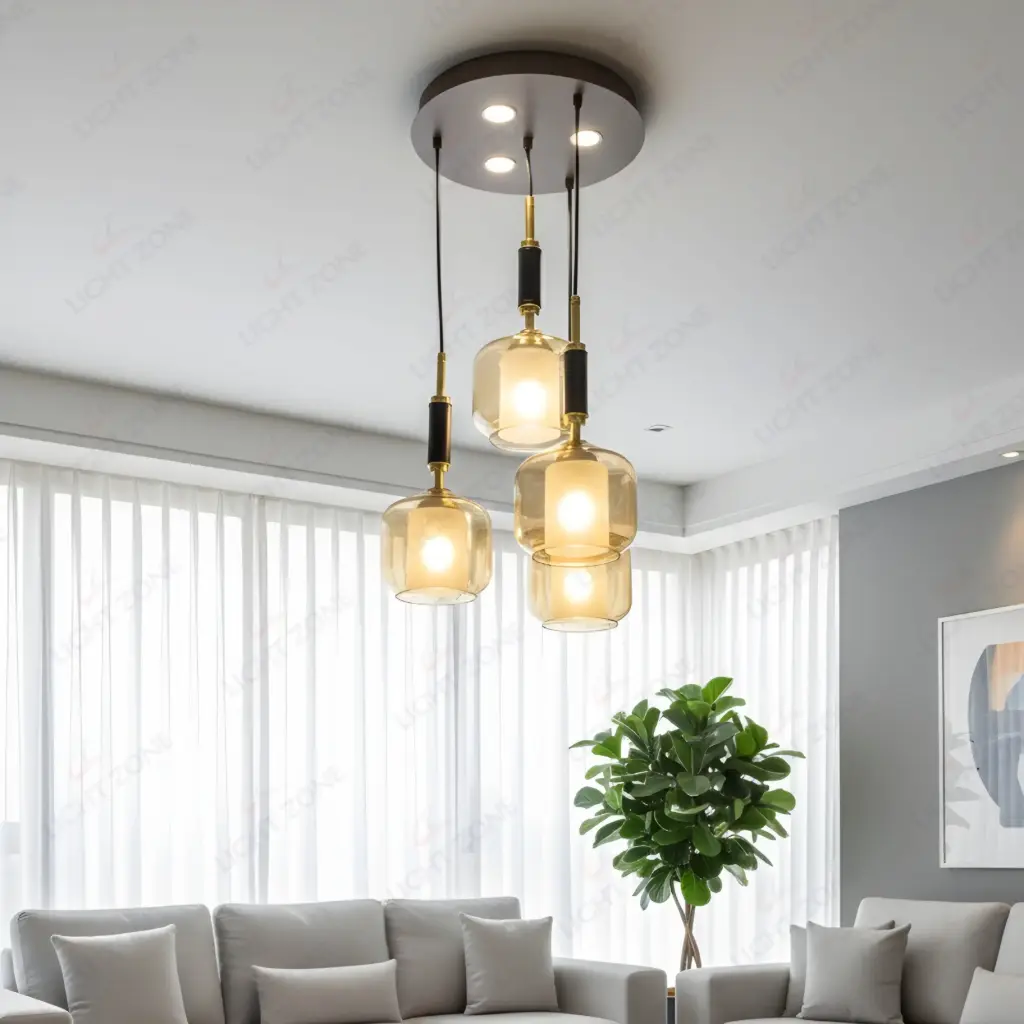 Gold Cluster Pendant Light