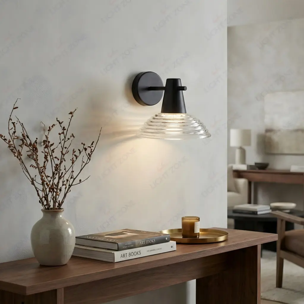 Flared Black Wall Sconce