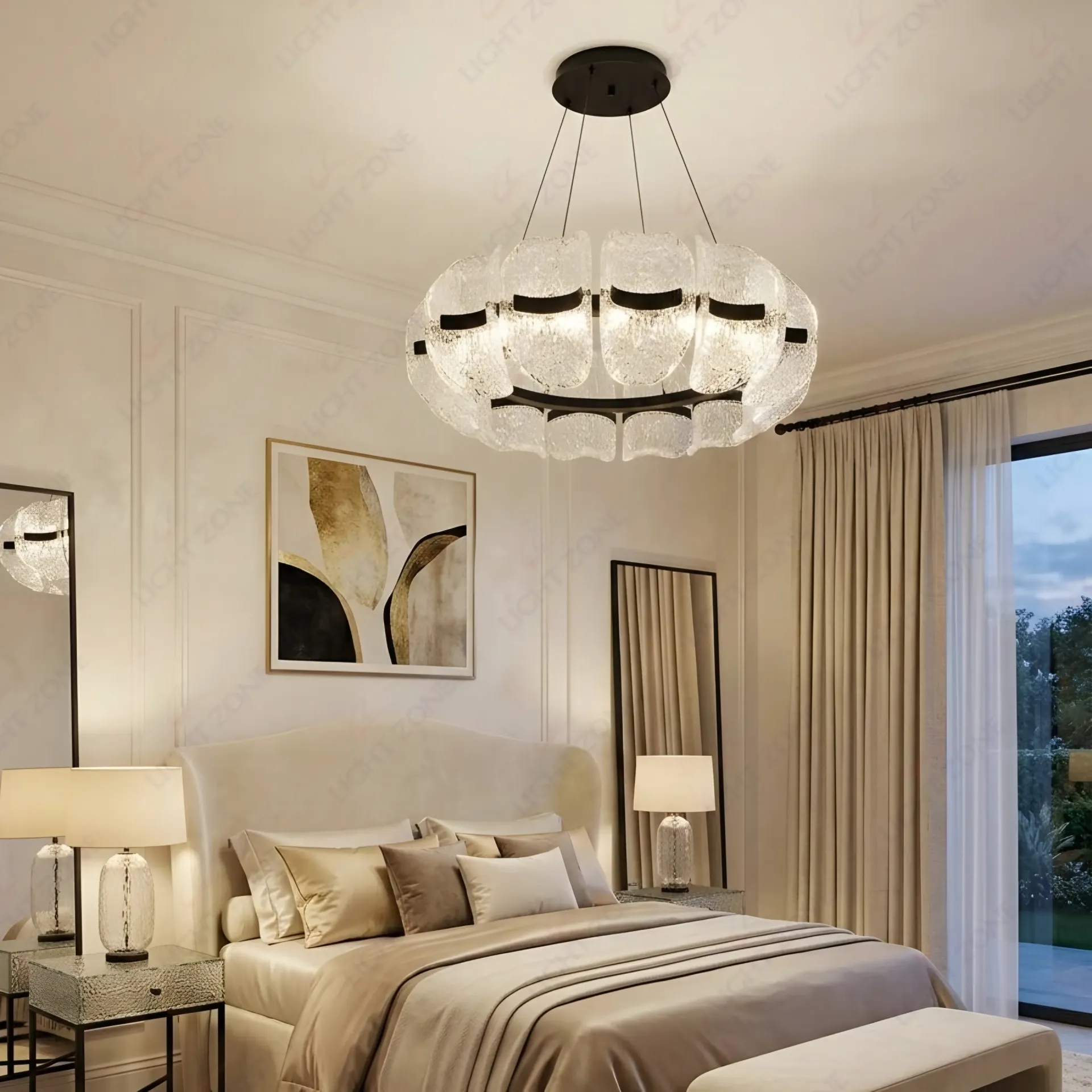 Glass Drum Chandelier