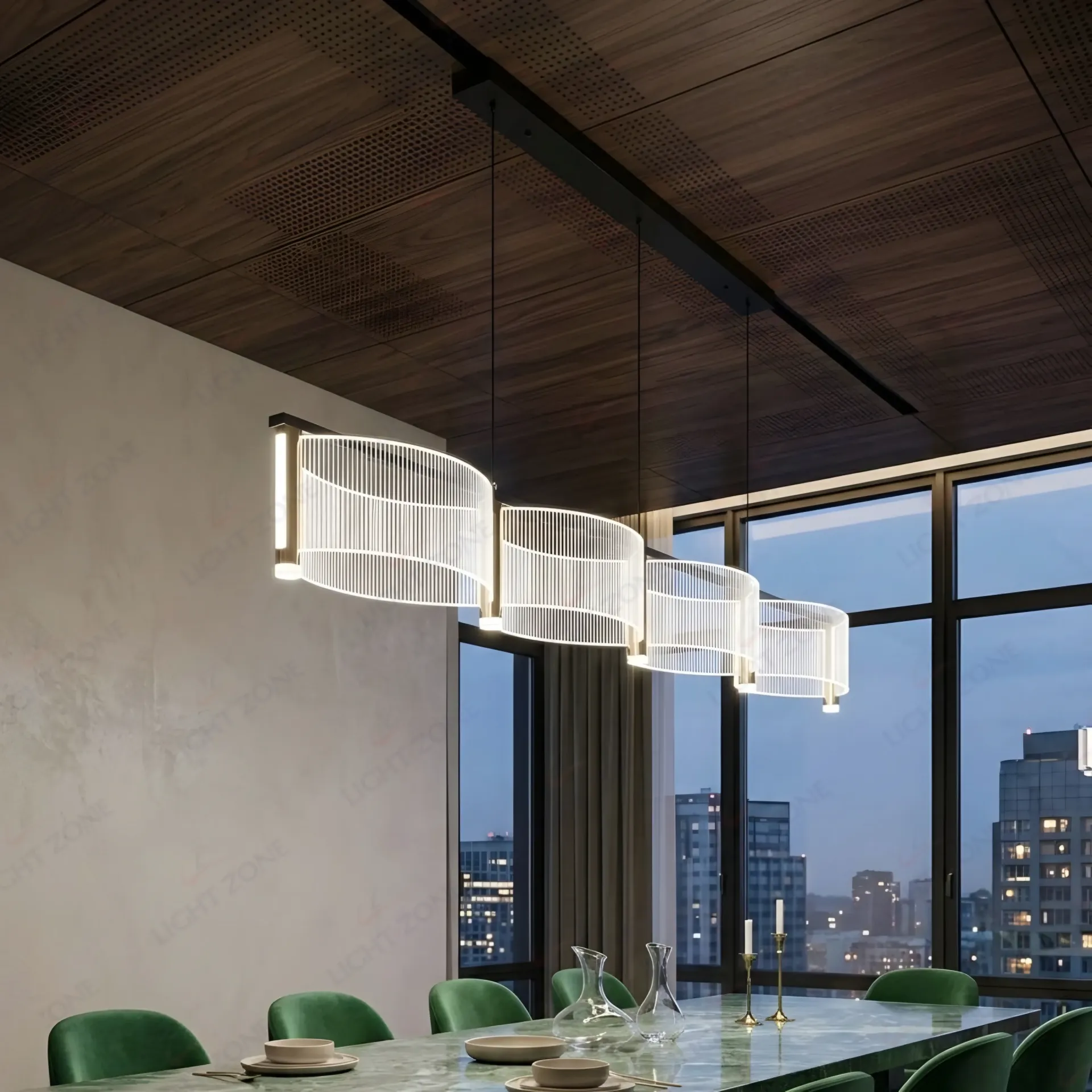 Ribbed Acrylic Chandelier