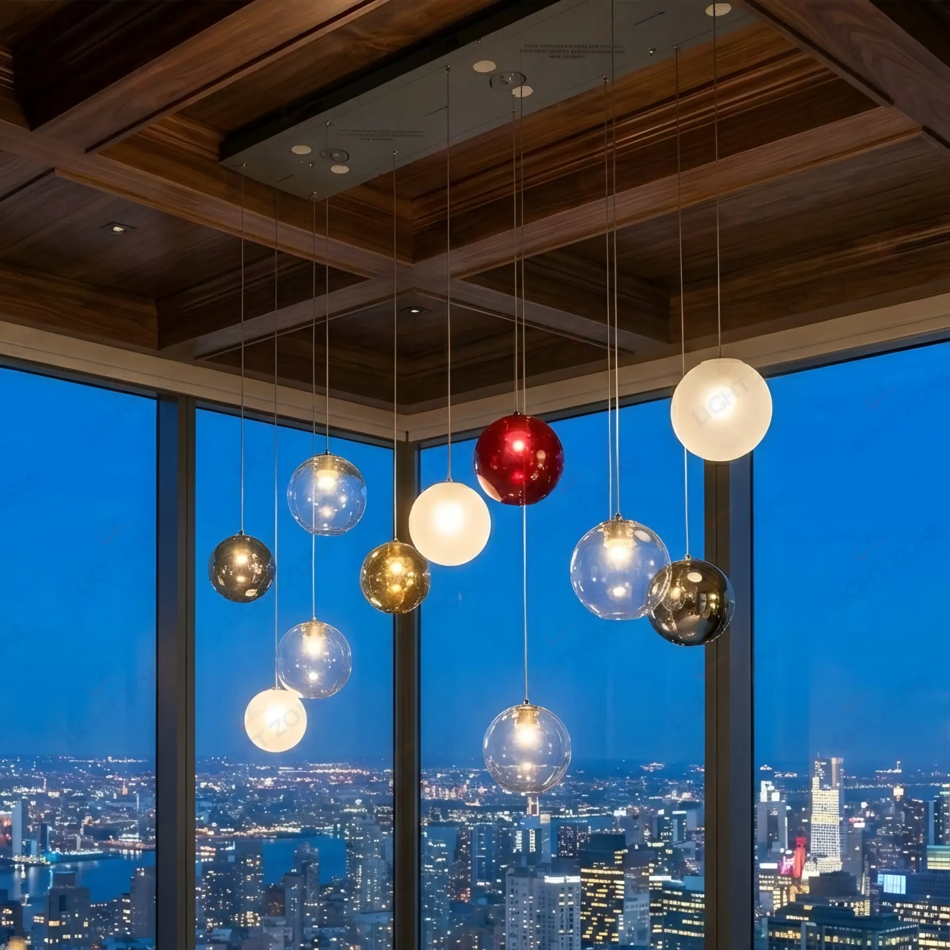 Sphere Glass Multicolour Chandelier