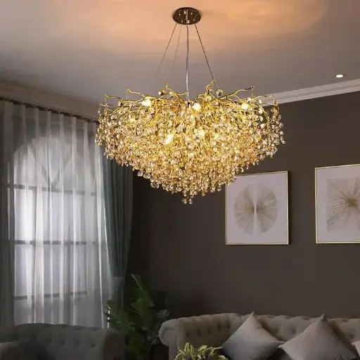 Golden Bloom Crystal Chandelier
