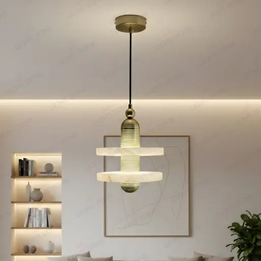 Plane Disc Marble Pendant