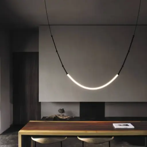 Sculptural Arc Linear Chandelier